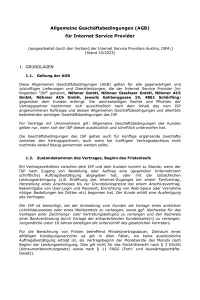 Allgemeine Geschäftsbedingungen
